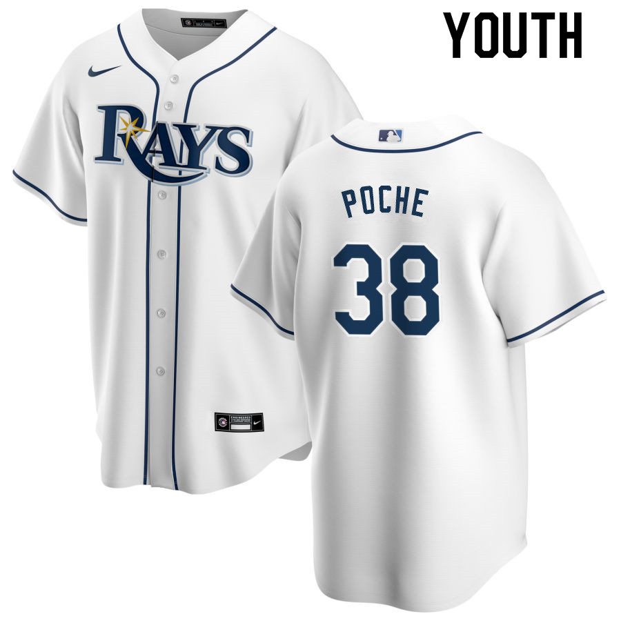 Nike Youth #38 Colin Poche Tampa Bay Rays Baseball Jerseys Sale-White